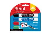Conferentie & Presentatie - Berol Whiteboardmarker met ronde punt van 2mm in een blisterverpakking van 4 verschillende kleuren - 1984863