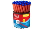 Schrijf- en tekengerei - Berol Handwriting Pens Round Shape Washable Blauw Inkt Bright Barrels Tub of 42 - 2066665