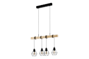 Lampen - EGLO TOWNSHEND 5 hanglamp, zwart, bruin - 44075
