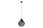 Lampen - EGLO CARLTON 1 hanglamp, zwart, koper - 49254