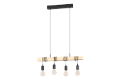 Lampen - EGLO TOWNSHEND hanglamp, zwart, bruin - 43512