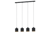 Lampen - EGLO ESTEPERRA hanglamp, zwart, goud - 99275