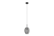 Lampen - EGLO CADAQUES hanglamp, zwart-transparant - 98582