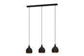 Lampen - EGLO ROCCAFORTE hanglamp, zwart, goud - 97846