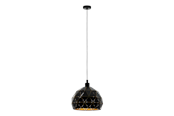 Lampen - EGLO ROCCAFORTE hanglamp, zwart, goud - 97841