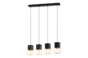 Lampen - EGLO MONTEBALDO hanglamp, zwart, goud - 97734