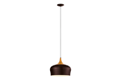 Lampen - EGLO OBREGON hanglamp, bruin, crème, eiken - 95385