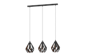 Lampen - EGLO CARLTON 1 hanglamp, zwart, koper - 49991