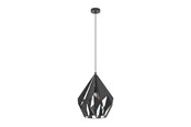Lampen - EGLO CARLTON 1 hanglamp, zwart, zilver - 49879