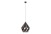Lampen - EGLO CARLTON 1 hanglamp, zwart, koper - 49878