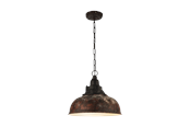 Lampen - EGLO GRANTHAM 1 hanglamp, antiek-bruin, beige - 49819