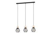 Lampen - EGLO PALMORLA hanglamp, zwart, bruin - 44094