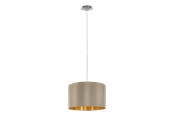 Lampen - EGLO MASERLO hanglamp, taupe, goud - 31602