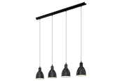 Lampen - EGLO PRIDDY hanglamp, zwart, wit - 49466