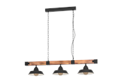 Lampen - EGLO OLDBURY hanglamp, zwart, bruin, landelijk - 44086
