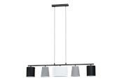 Lampen - EGLO ALMEIDA 1 hanglamp, zwart, grijs, wit - 98588