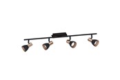 Lampen - EGLO BARNHAM spot, zwart, koper - 94587