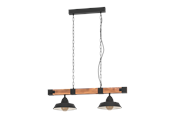 Lampen - EGLO OLDBURY hanglamp, zwart, bruin, landelijk - 44085