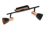 Lampen - EGLO BARNHAM spot, zwart, koper - 94585
