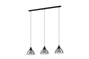 Lampen - EGLO BELESER hanglamp, zwart-transparant - 98384