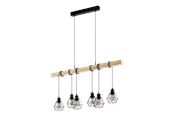 Lampen - EGLO TOWNSHEND 5 hanglamp, zwart, bruin - 44076