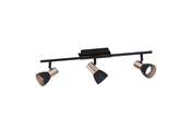 Lampen - EGLO BARNHAM spot, zwart, koper - 94586