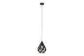 Lampen - EGLO CARLTON 1 hanglamp, zwart, koper - 49997
