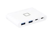 USB hub - Dicota USB-C Draagbare Hub 4-in-1 USB hub - 4 - Wit - D31731