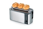 Broodrooster - SEVERIN Broodrooster AT 2590 - toaster - Geborsteld Roestvrij Staal/zwart - AT 2590