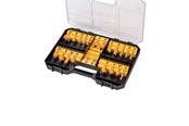 Gereedschap - Dewalt 22 Piece Router Bit Set - 8mm Shaft - + Storage Box With Clear Cover - DT90017-QZ