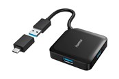 USB hub - Hama - hub - 4 ports USB hub - 4 - USB 3.1 - Zwart - 00200116