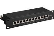 Netwerk - kabel - Pro CAT 6a 10 inch (25.4 cm) patch panel 12 port zwart - Zwart - 4040849937965