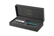 Schrijf- en tekengerei - Parker 51 Ballpoint Pen | Teal Blue Barrel with Chrome Trim | Medium Point with Black Ink Refill | Gift Box - 2123508