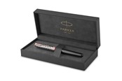 Schrijf- en tekengerei - Parker Sonnet Fountain Pen | Premium Metal and Grey Satin Finish with Rose Gold Trim | Fine 18k Gold Nib with Black Ink Cartridge | Gift Box - 2119788