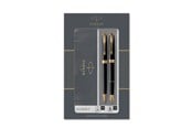 Schrijf- en tekengerei - Parker Sonnet Duo Gift Set with Ballpoint Pen & Fountain Pen (18K Gold Nib) | Gloss Black with Gold Trim | Black Refill & Cartridges - 2093371