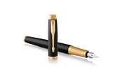 Schrijf- en tekengerei - Parker IM Fountain Pen | Premium zwart | Fine Nib with Blauw Inkt Refill | Gift Box - 1931646