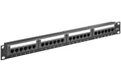 Netwerk - kabel - Pro CAT 6 19 inch (48.3 cm) Patch Panel 24 Port zwart - 4040849938665