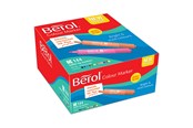 Schrijf- en tekengerei - Berol Viltstift Kleurmarkers Punt (2.0mm) Uitwisbaar Assortiment Kleuren 144 Klas Pakket - 2057604