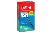 Hobby artikelen - Berol Felt Tip Colouring Markers Broad Point (1.2mm) Washable Zwart 12 Count - 2141502