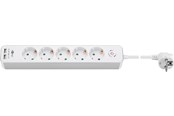 Voedingskabel (extern) - Pro 5-way Stroom strip with Schakelaar and 2 USB ports - 41265