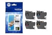 Inkt, toner en verbruiksartikelen - Brother LC 421VAL 4-Pack Inkt Black/Yellow/Cyan/Magenta - LC421VAL