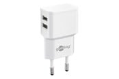 Mobiel - Adapters & Opladers - Goobay Dual USB-oplader 2.4 A (12W) Wit - 44952