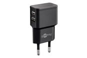 Mobiel - Adapters & Opladers - Goobay Dual USB-oplader 2.4 A (12W) Zwart - 44951