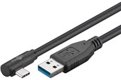 USB-kabel - Pro USB-A <-> USB-C - 90° - 3m - USB 3.2 Gen 1 - Zwart - PUSB3.2G1-AC-1x90-BLK-3M