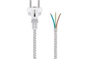 Netwerk-adapter (netwerkkaart, printserver, enz.) - Pro Hittebestendige veiligheidsstekkerkabel voor montage 3 m wit-zilver - 4040849505041