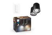 Smart Home - Philips Pillar Hue plate/spiral black 2x5W 230V - 929003811401