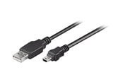 USB-kabel - Pro USB-A <-> USB Mini-B (5-pin) - 1m - Zwart - 4040849457401