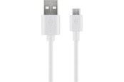 USB-kabel - Pro USB-A <-> USB Micro-B - 0.5m - Wit - 4040849386657