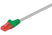 Netwerk - kabel - Pro CAT 6 Crossover-patch cable U/UTP Grijs Groen - Grijs - 1m - 4040849684715