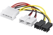 Voedingskabel (intern) - Pro Stroom cable/adapter for PC fans 5.25 inch male Aan fan 2x 12 V/2x 5 V - 4040849936326
